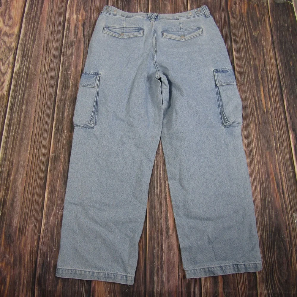 Madewell NEW NWT Womens 31 Blue Low Slung Straight Leg‎ Cargo Jeans